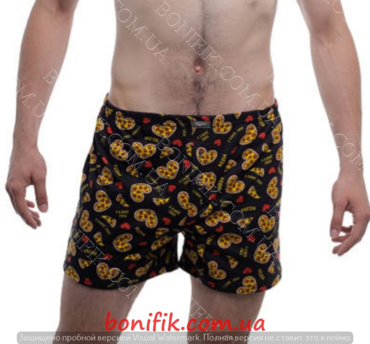 Мужские семейные трусы с рисунком "пицца-сердце" (арт. МБ 000270) Кривий Ріг - зображення 3