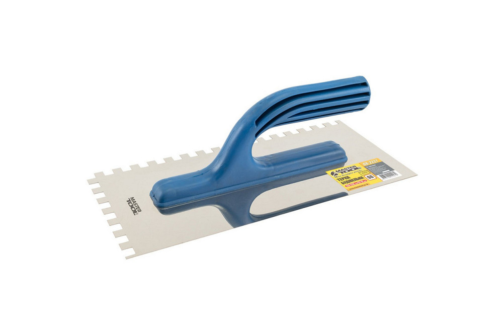 Тёрка нержавеющая с пластиковой ручкой зубчатая MASTERTOOL 125х270 мм зуб 8х8 мм 08-2827 Харьков - изображение 1