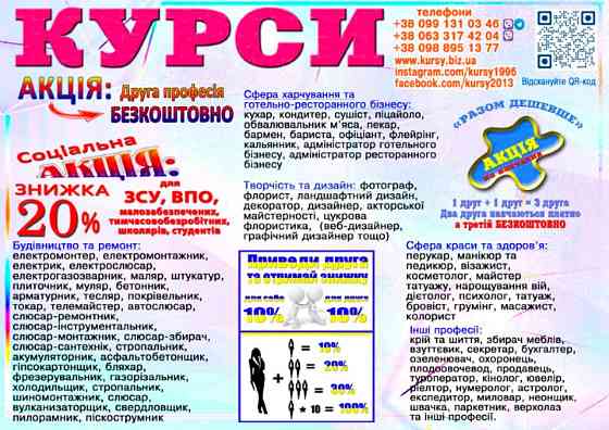 Курси масажист, дієтолог, грумінг, маркетінг, логістика Київ