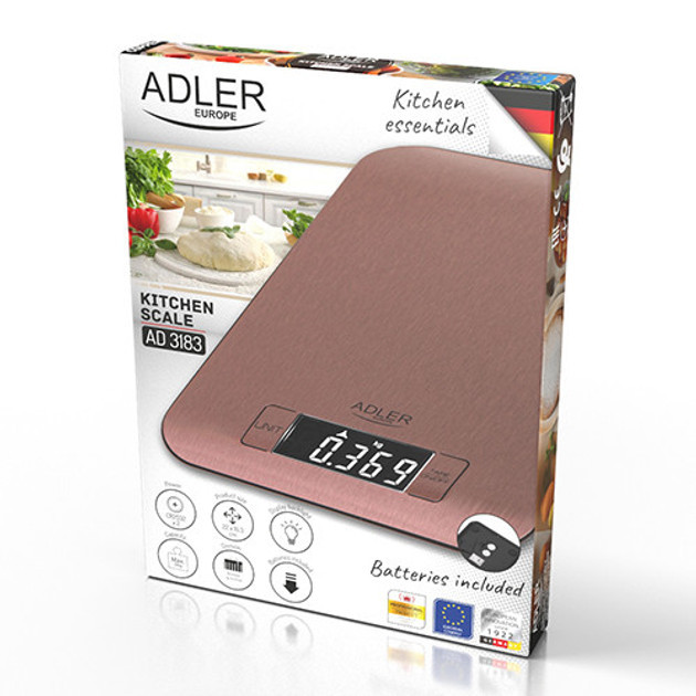 Весы кухонные Adler AD 3183 copper 5 кг медные Київ - зображення 7