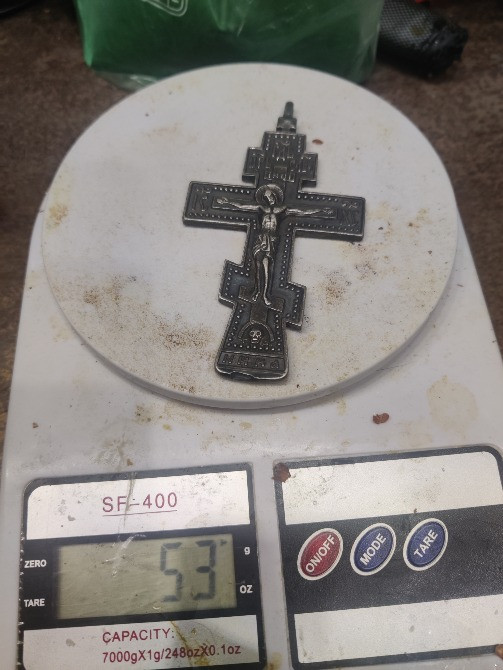 Срібний ієрейський наперсний хрест 1896 р. (Коронаційний рік), 84 проба, майстер (ИЛ), 53 г. Київ - зображення 9