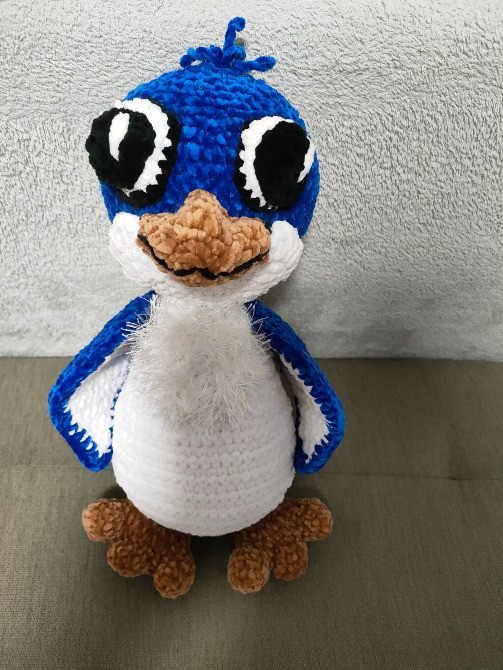Пташка Пінгвін 38 см іграшка в'язана гачком ручна робота hand made Нововолинськ - зображення 1