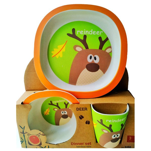 Дитячий набір посуду Fissman Оленя FS-9492 3 предмети Київ - зображення 1