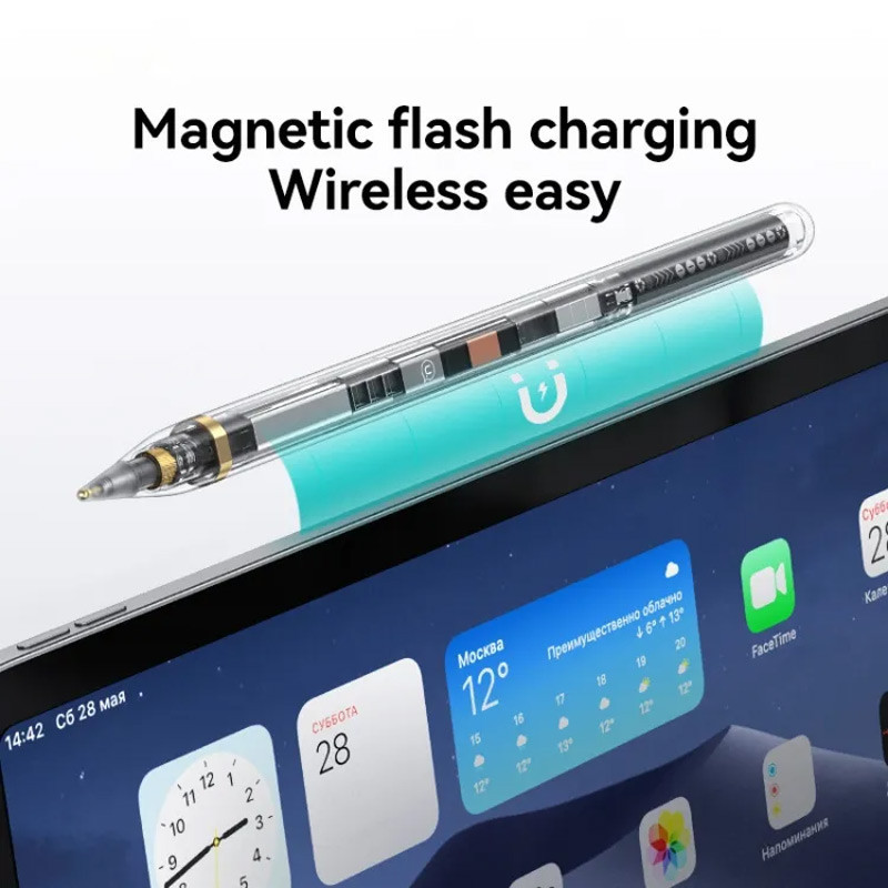 Стилус Usams US-ZB264 Transparent Magnetic Charding Tilt-sensitive Active Touch for iPad Херсон - зображення 3