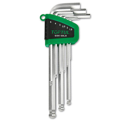Набор Г-обр. шестигранников 1,5-10мм 9ед. длинных с шаром TOPTUL GSN-09LB Харьков - изображение 1