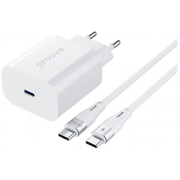 Мережевий зарядний пристрій Proove Rapid 30W (Type-C) + cable Type-C to Type-C White (WCRP30012202)  Харьков - изображение 1