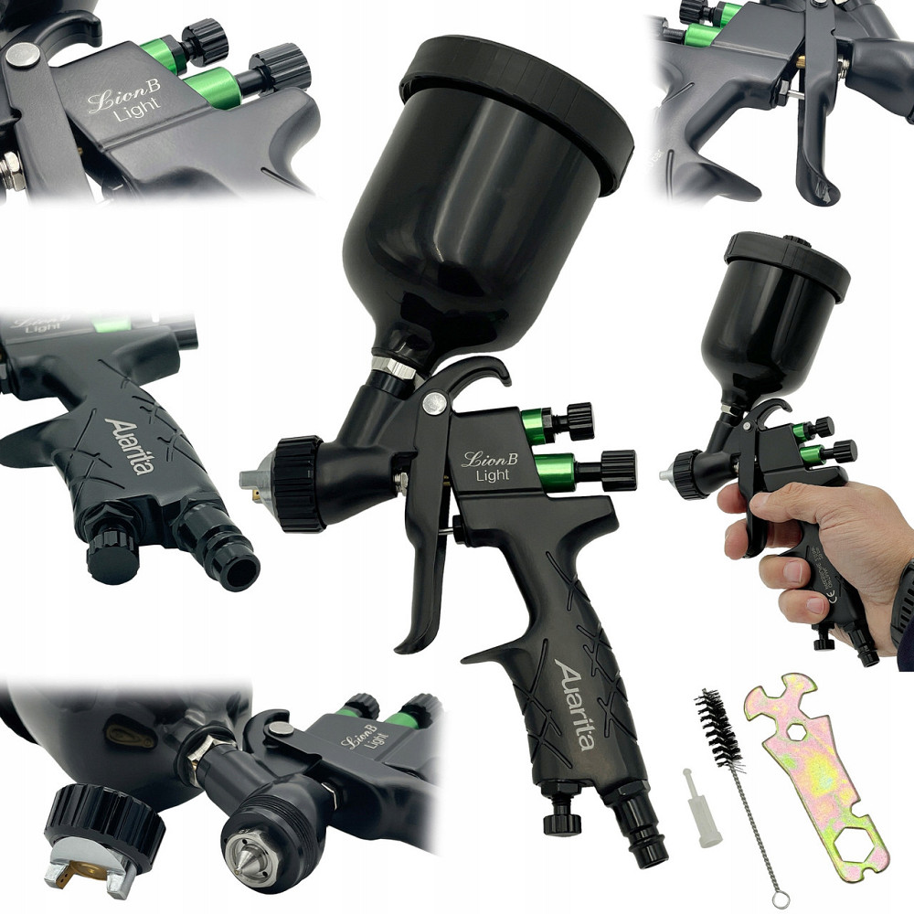 Пистолет красящий пневматический LVMP верх.пласт.бачок 250мл, форсунка-1,0мм AUARITA LION-B-LIGHT-1. Харків - зображення 2