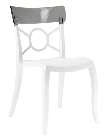 Стул Papatya Opera-S сиденье белое, верх прозрачно-дымчатый Киев