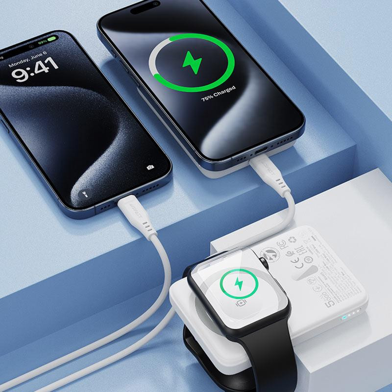 Портативное ЗУ Power Bank Acefast M25 20W с БЗУ+iWatch 5000 mAh Херсон - зображення 7