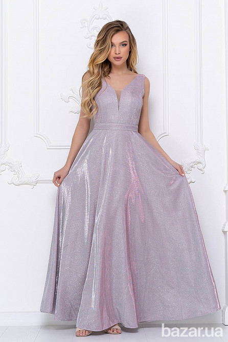 Блестящее нежно-розовое вечернее платье батал Киев - изображение 1