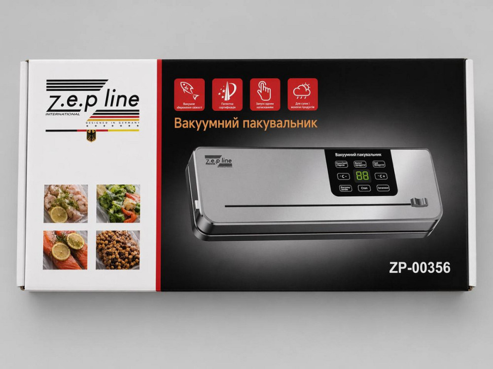 Вакууматор с 20 вакуумными пакетами и рулоном Zepline ZP-00356 200 Вт серебристый Київ - зображення 7