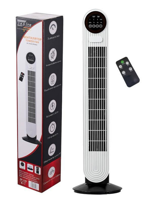Вентилятор напольный с пультом Zepline ZP-139 500 Вт белый Киев - изображение 1