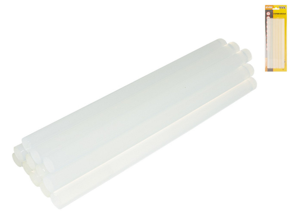 Стержни клеевые MASTERTOOL 11.2х200 мм 12 шт прозрачные 42-0153 Харків - зображення 1