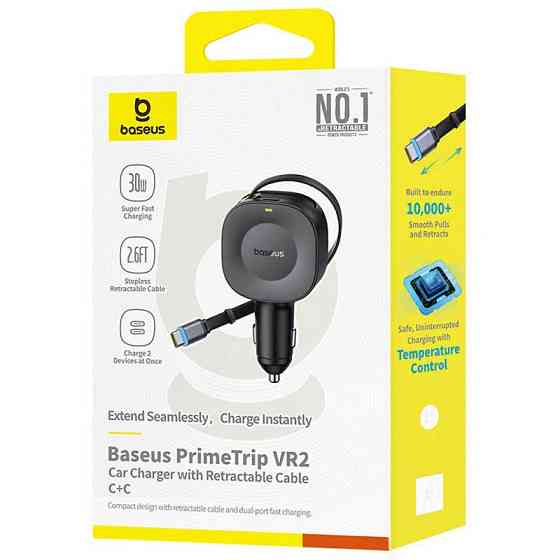 АЗУ Baseus PrimeTrip VR2 45W with retractable cable (2USB-C) (C02069) Херсон