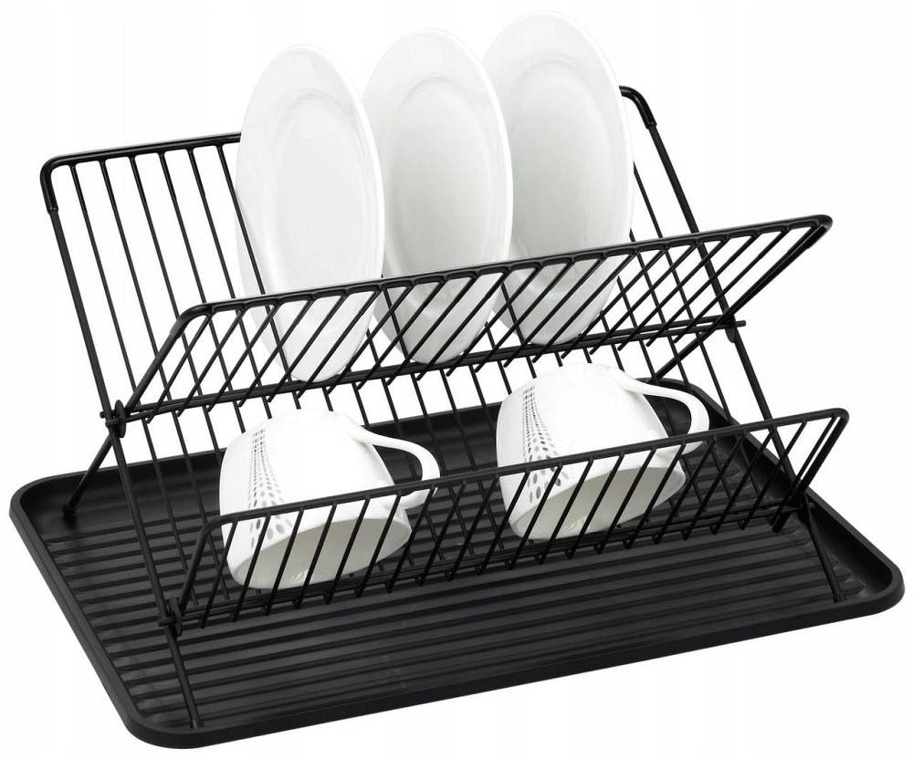 Сушилка для посуды Kamille 43*32*25,5см из алюминия черный KM0753 Одесса - изображение 1
