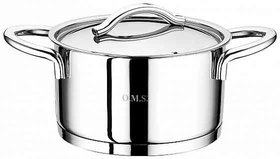 Каструля зі скляною кришкою OMS Cylinder 2037-16 16 см 1.8 л Киев
