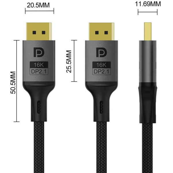 Кабель ColorWay DisplayPort-DisplayPort V2.1 (M/M) 1.5m Black (CW-CBDP091-BK) Харьков - изображение 3