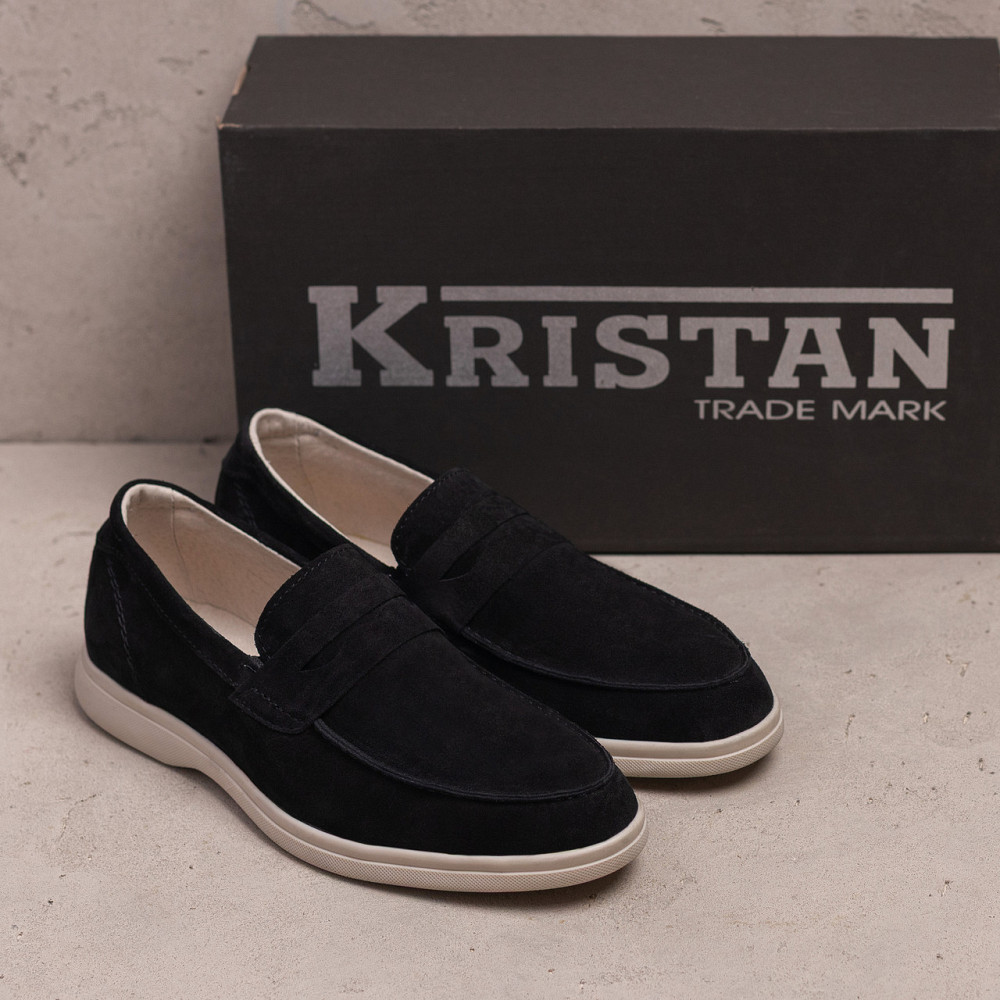 Мужские кожаные лоферы Black Київ - зображення 6