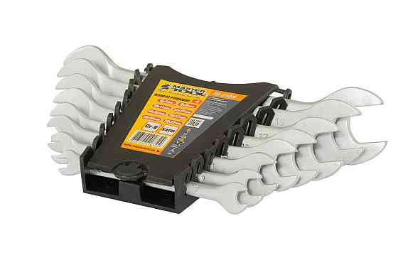 Ключи рожковые MASTERTOOL набор 8 шт (6-20, 22 мм) CrV SATIN FINISH DIN3110 70-2108 Харків