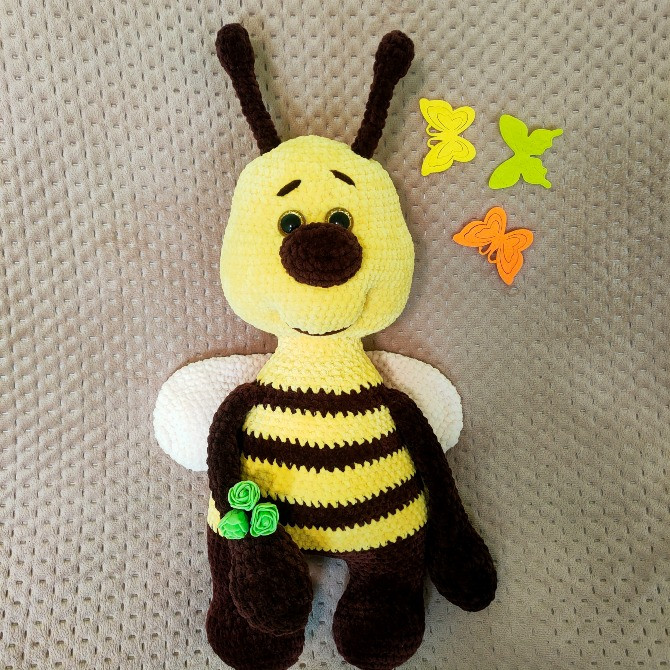 Бджола іграшка в'язана дитяча ручная работа подарунок сувенір hand made Нововолинськ - зображення 2