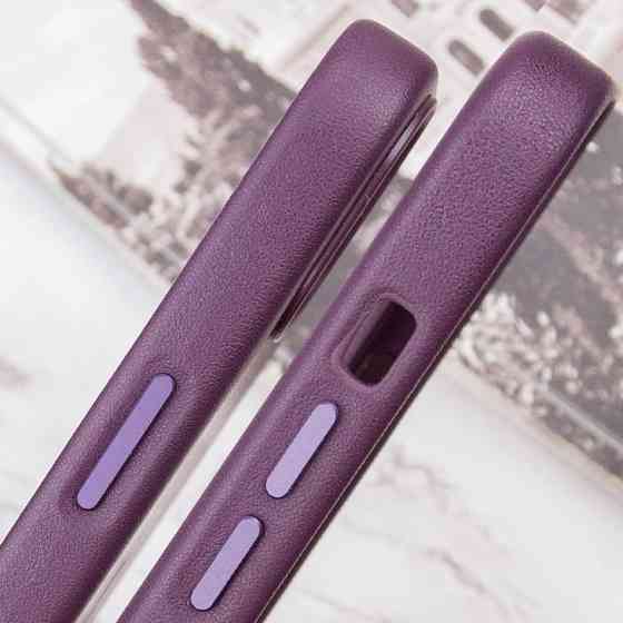 Кожаный чехол Leather Case (AAA) with MagSafe and Animation для Apple iPhone 13 (6.1") Херсон