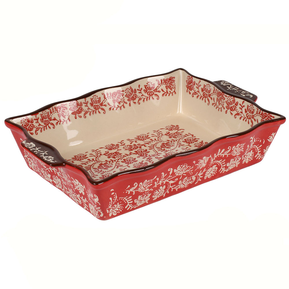 Керамическая форма для запекания Ornament 27*19*6см красная Одесса - изображение 1