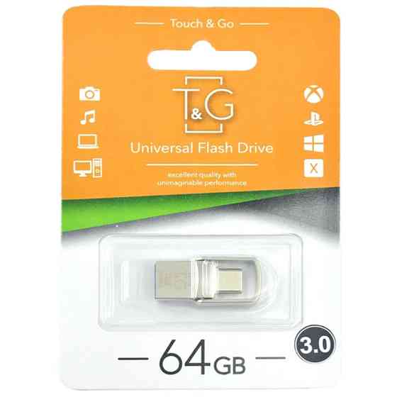 Флеш-накопитель T&G 104 Metal Series 2in1 USB 3.0 (USB-A/C) — 64GB Херсон