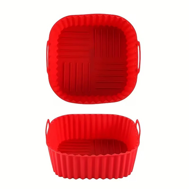 Форма в аерогриль квадртаная силиконовая 20219 22х22х7 см красная Київ - зображення 3