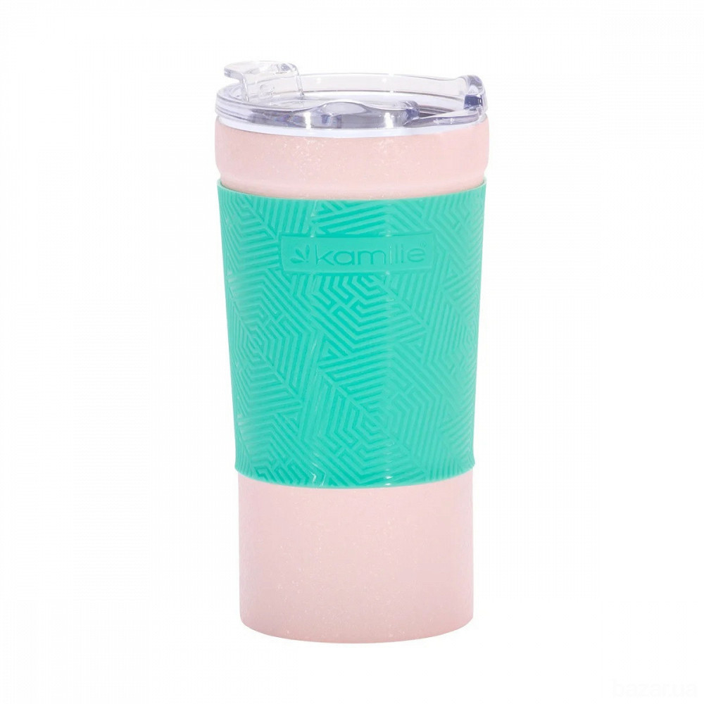 Термокружка Kamille из нержавеющей стали с TPR вставкой 380 мл KM 2046 Одесса - изображение 1