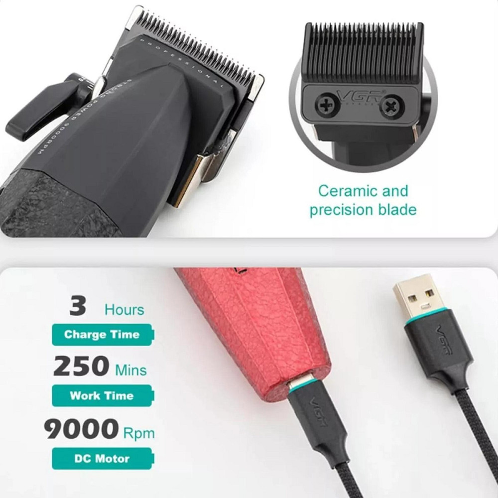 Комплект длят стрижки VGR V-640 S2 RED красный Киев - изображение 3