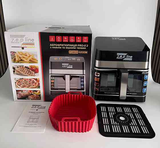 Аэрогриль мультипечь на два тэна с силиконовой формой Zepline ZP-00343 13 л 4200 Вт Київ