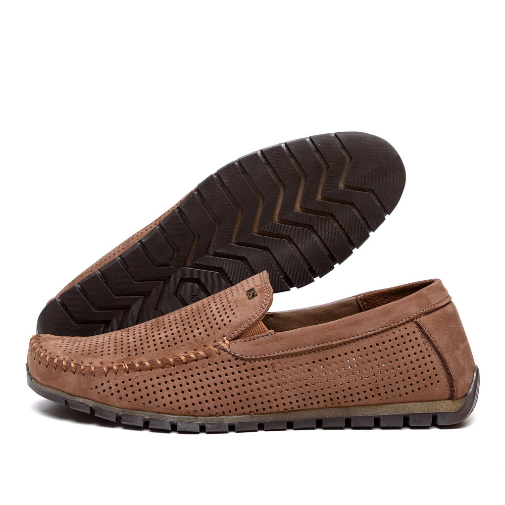 Мужские летние кожаные мокасины Legges Latte перфорация Київ - зображення 1