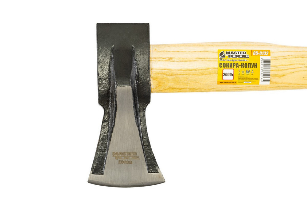 Топор-колун MASTERTOOL 2000 г HRC 50 рукоятка из дерева с полимерной защитой 900 мм 05-0132 Харків - зображення 3