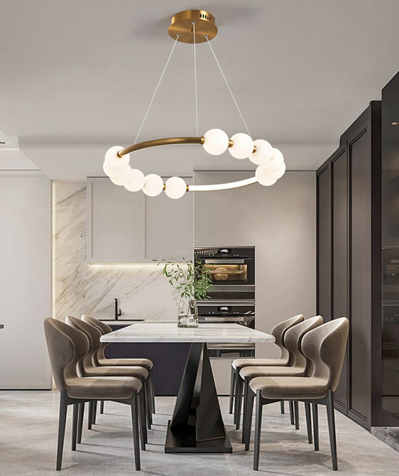 Люстра стельова LED SG33-600-k Латунь 25-140х62х62 см. Киев - изображение 1