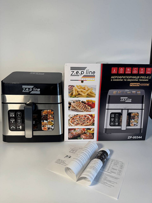 Аэрогриль мультипечь на два тэна с силиконовой формой Zepline ZP-00344 13 л 4200 Вт Київ - зображення 3