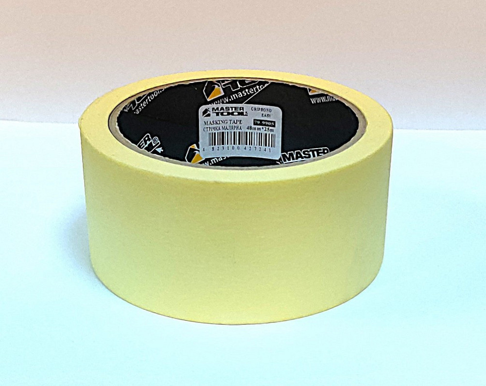 Лента малярная универсальная MASTERTOOL GripBond Easy 48 мм×25 м желтая 79-9905 Харків - зображення 1