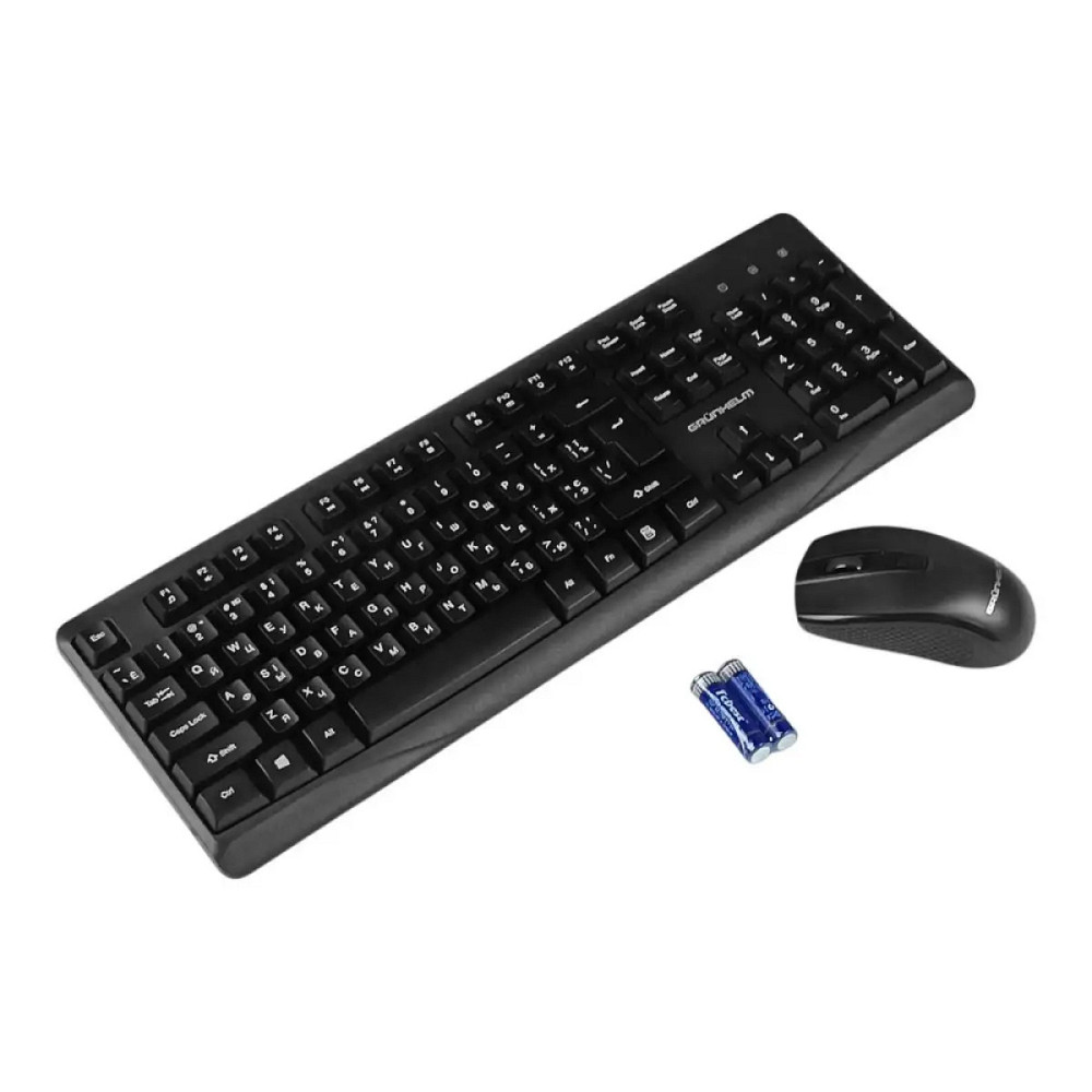 Комплект клавиатуры и мыши компьютерные беспроводные Grunhelm KBM-4810WL черный Київ - зображення 3