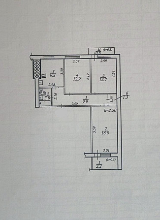 Продам 3-к квартиру (70м2) на ж/м Слобожанское/Днепр, ул. Строителей (Фрунзе) Дніпро - зображення 11