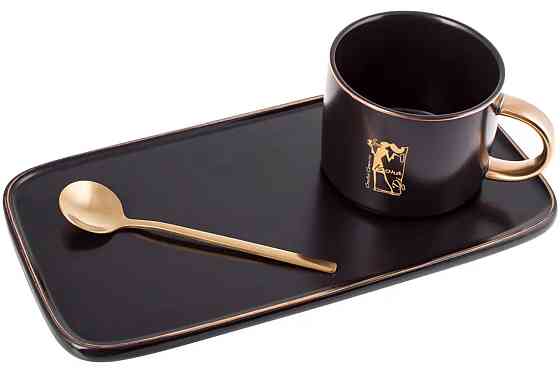 Кухоль з блюдцем Bona Di 984-208 200 мл чорний Киев