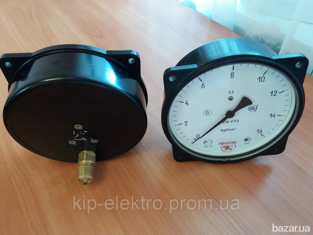 Манометр показывающий МП4-У ФОШ (МП-4У, МП4У, МП 4У) - осевой штуцер (ОШ), с фланцем Київ - зображення 2