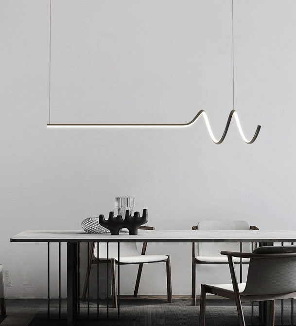 Люстра стельова LED MJ62-1200-k Чорний 30-140х20х120 см. Київ - зображення 1