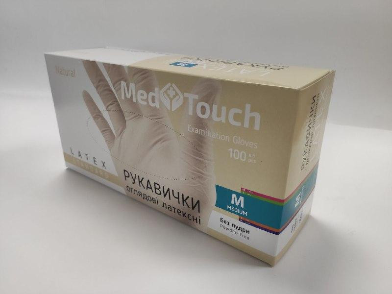 Перчатки смотровые латексные размер M 100 шт Київ - зображення 1