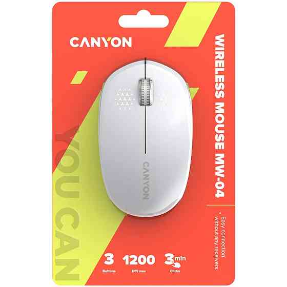 Мышь компьютерная безпроводная Canyon MW-04 White CNS-CMSW04W белая Киев