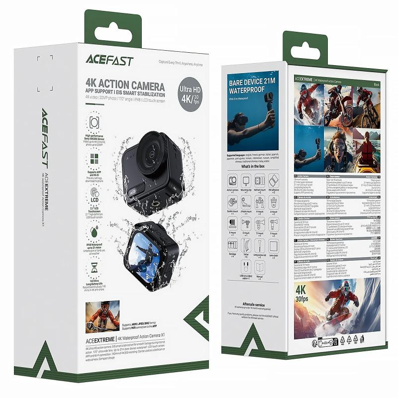 Экшн-камера Acefast X1 4K sports waterproof IPX8 Херсон - зображення 6