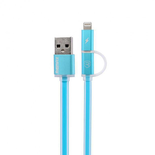 Combo 2-in-1 кабель Lightning/micro USB, 1м blue Aurora Combo Remax 300703 Київ - зображення 1
