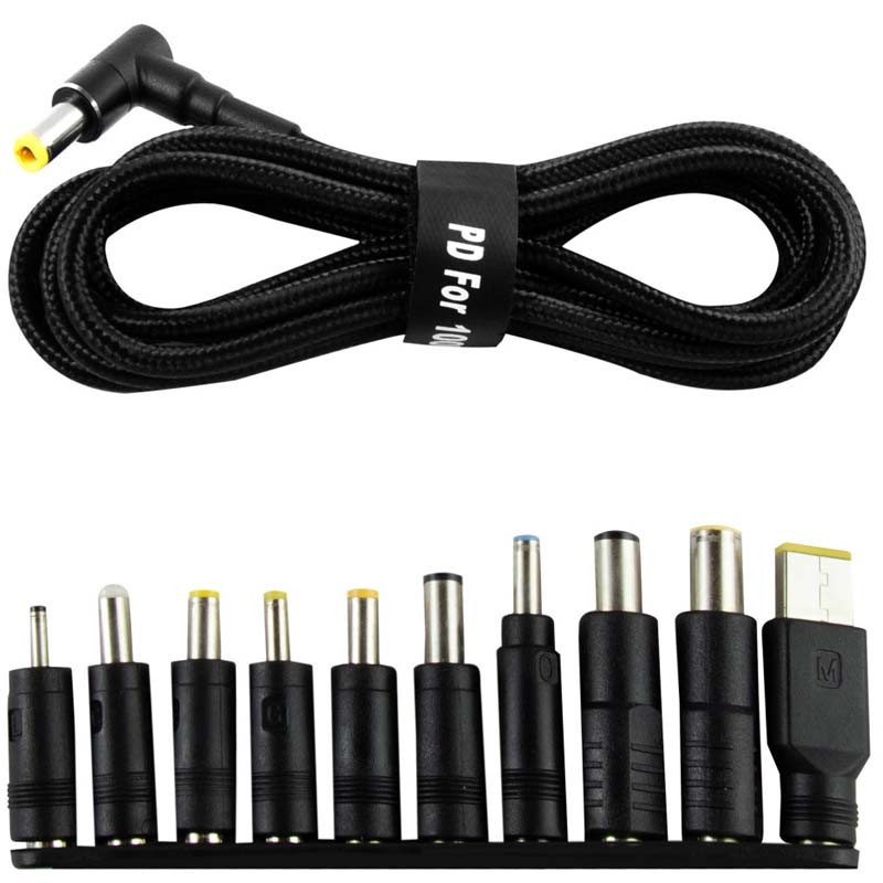 Кабель USB-C to DC 100W с набором переходников для ноутбука 10in1 Херсон - зображення 1