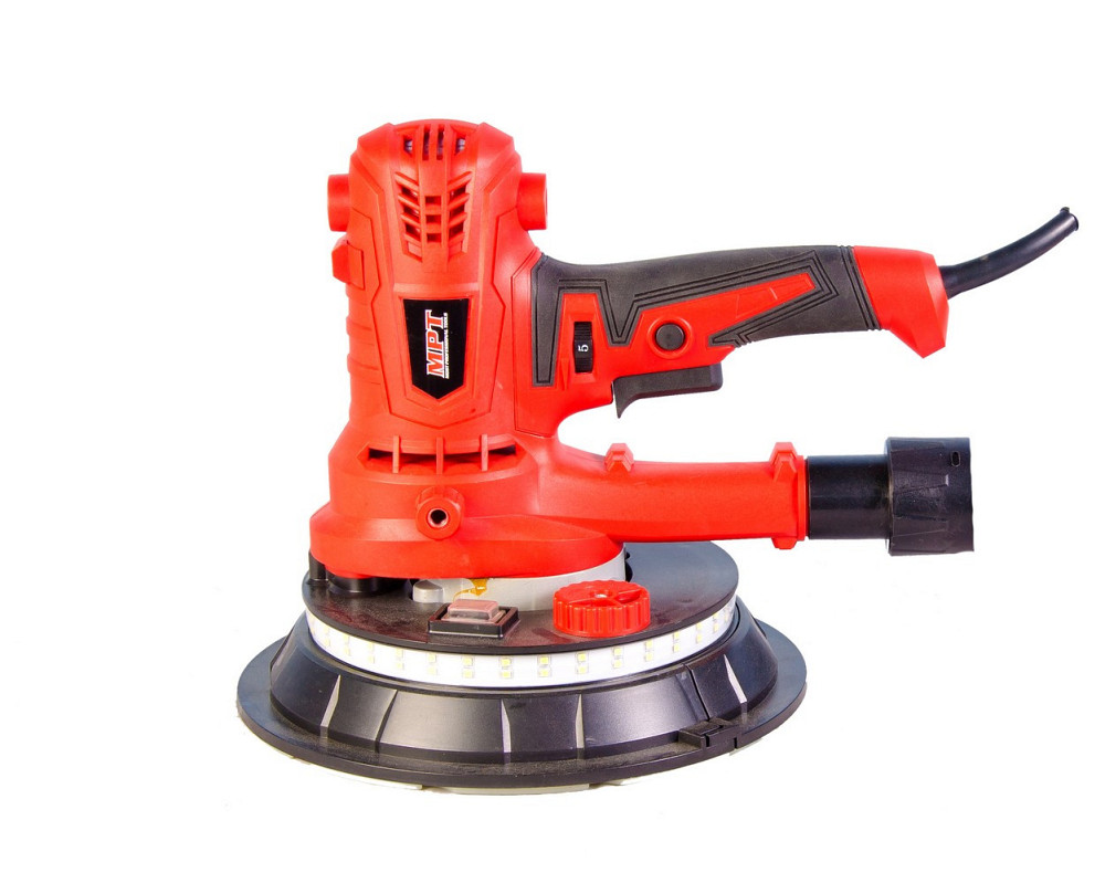 Шлифмашина для стен и потолка MPT 850 Вт 1400-2700 об/мин Ø180 мм диодная подсветка аксессуары 6 шт  Харьков - изображение 1