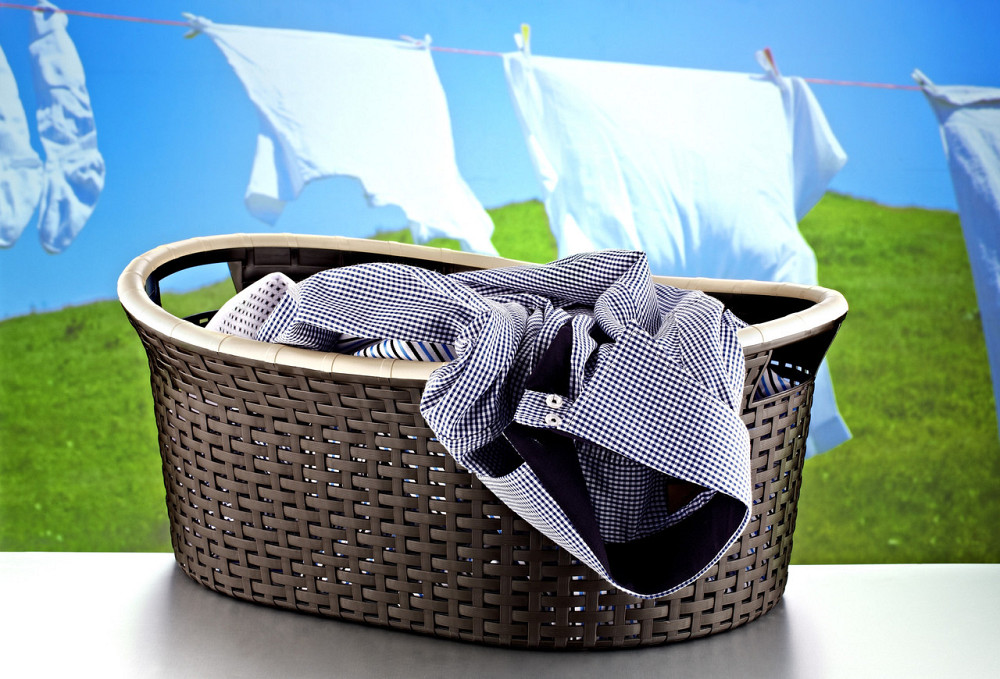 Корзина для белья овальная под ротанг 25 л зеленая Київ - зображення 4