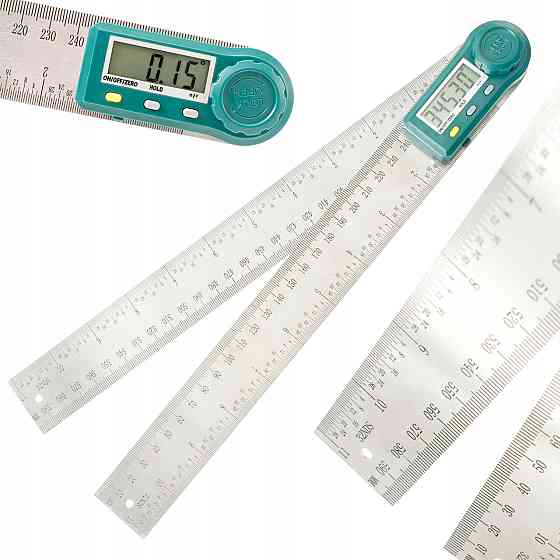 Угломер (прибор для измерения углов) электронный с линейкой 300 мм PROTESTER 5423-300 Харків