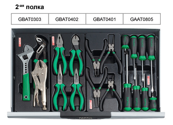 Тележка с инструментом TOPTUL 7 секций 227 ед. красная GCAJ0018 Харків - зображення 3